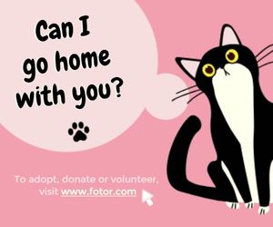 volunteer, charity, cat, Pet adoption Large Rectangle Template