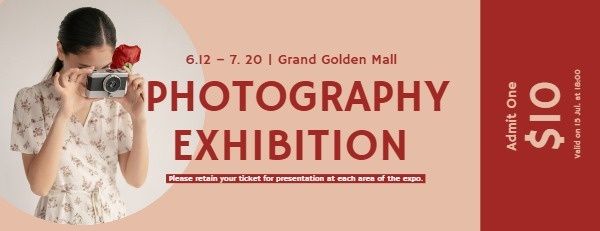 event, expo, gallery, Photography Exhibition Ticket Template
