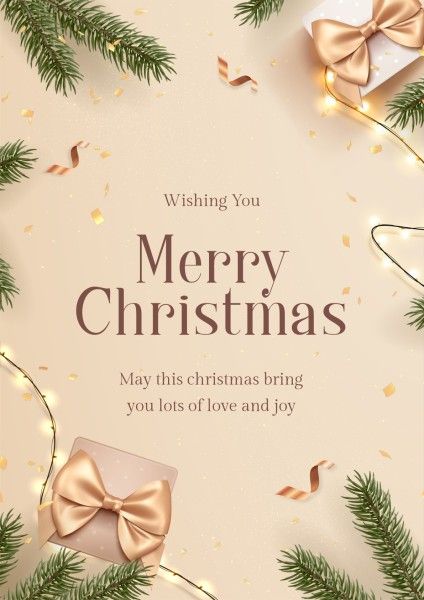 holiday, wish, celebration, Golden Elegant Christmas Greeting Poster Template