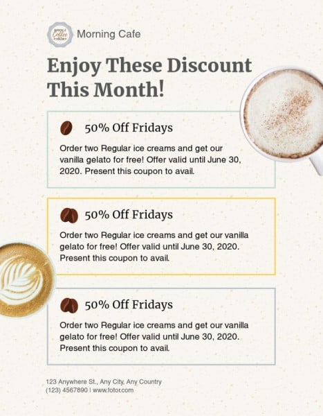 Coffee Store Coupon Coupon