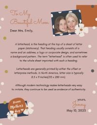 mom, event, greeting, Mother's Day Letterhead Template
