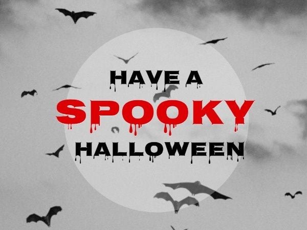 holiday, festival, celebration, Gray Spooky Halloween Card Template