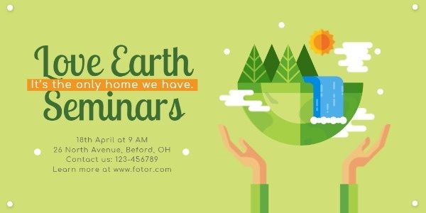 seminars, environment, organization, Love Earth Seminar Twitter Post Template