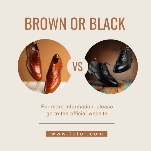 social media, suite, official, Brown Men Leather Shoes Business Collection Sale Instagram Post Template