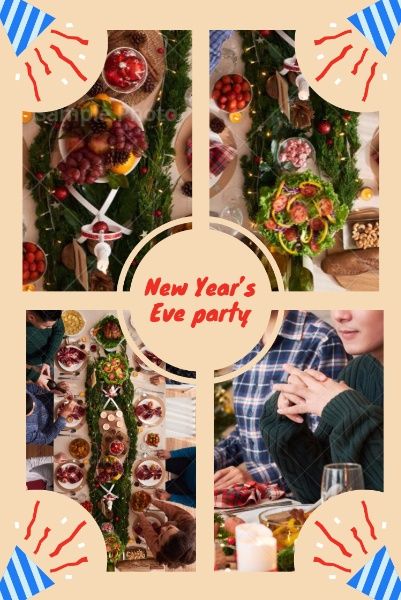happy new year, new years, festival, New year's eve party Pinterest Post Template
