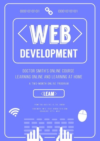 network course, web, internet, Network Training Poster Template
