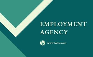 job, work, service, Green Employment Agency Business Card Template