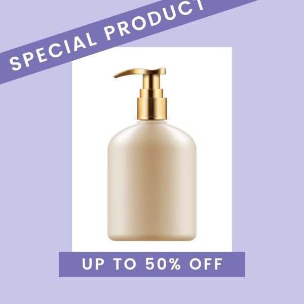 sale, promotion, discount, Purple Simple Skincare Product Photo Template