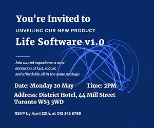 Blue Tech Software Launch Party  Facebook Post