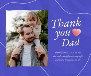 father's day, father, greeting, Blue Thank You Dad Facebook Post Template