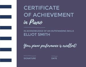 Piano Achievement Certificate