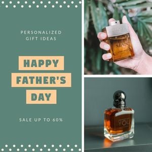 father's day sale, sale, discount, Green Simple Photo Collage Father's Day Promotion Instagram Post Template
