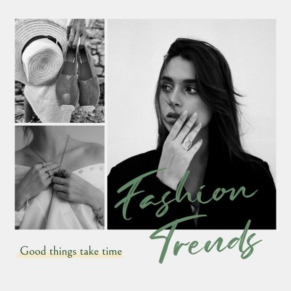 trendy, spring, photo collage, Gray Fashion Trends Collage Instagram Post Template