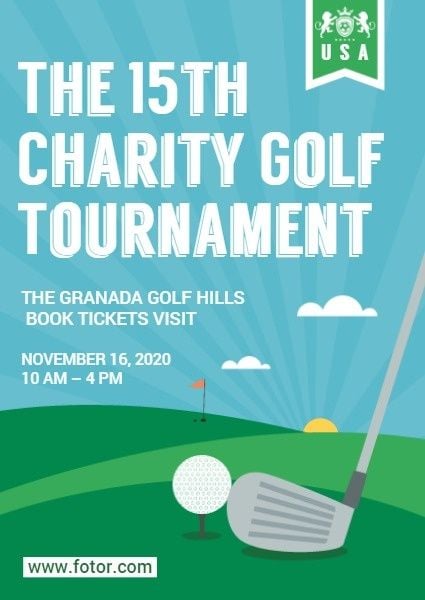game, sport, exercise, Charity Golf Tournament Invitation Template