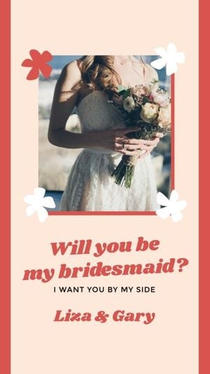 best man, friend, party, Will You Be My Bridesmaid Instagram Story Template