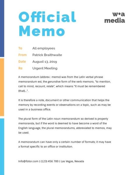 work, employee, company, White And Blue Background Memo Template