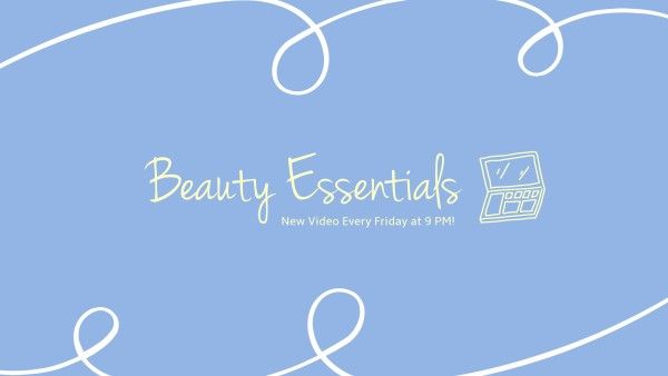 youtube end screen, end cards, end screen, Blue Beauty And Makeup Video Subscribe Youtube Channel Art Template