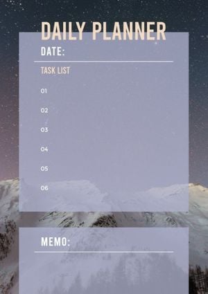 time, snow, mountain, Purple Sky Calendar Planner Template