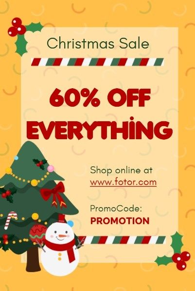 クリスマスの子供服の販売バナー広告の黄色の背景 Pinterestポスト