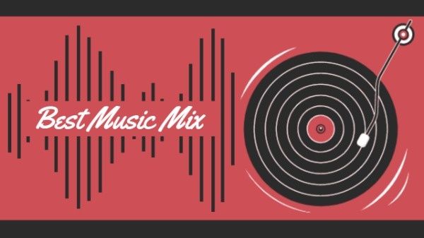 mix, sound, disk, Red Music Collection Youtube Thumbnail Template