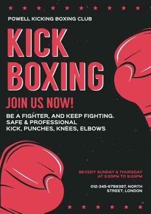 boxing matches, sporting events, clubs, Hand-painted Boxing Class Poster Template