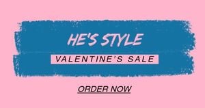 sale, business, marketing, Pink Blue Valentine ETSY Cover Photo Facebook Ad Medium Template