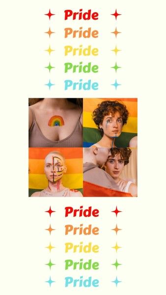 lgbt, lgbtq, queer, Colorful 4 Images Pride Month Photo Collage Photo Collage 9:16 Template