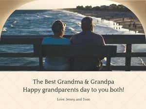 wishes, greeting card, grandfather, Retro Happy Grandparents Day Card Template