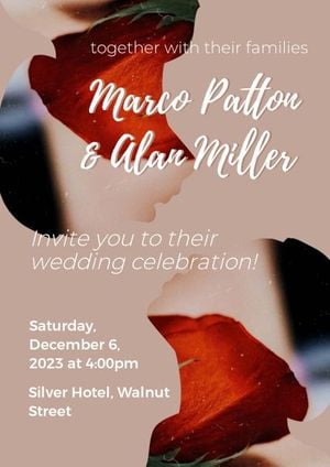 Romantic Rose Wedding Invite Invitation