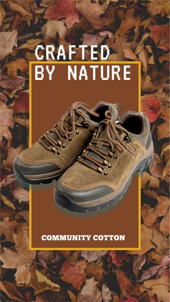 Brown Trekking Shoes Sport Footwear Branding Instagram Story