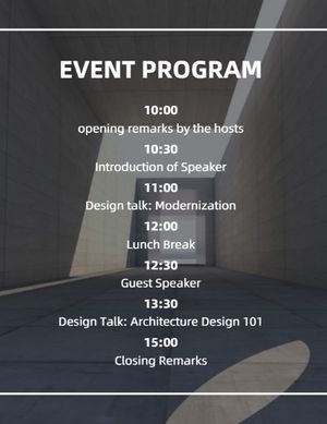Architecture Design Building Event Program Program