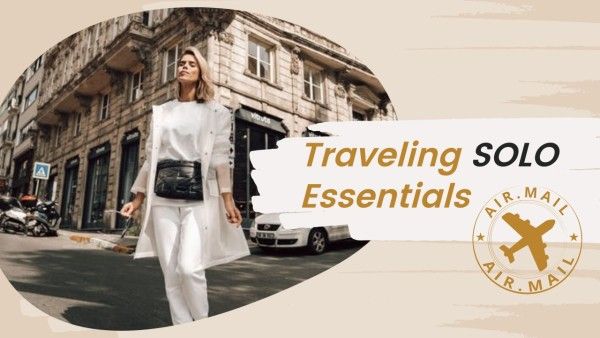 youtube end screen, end cards, end screen, Vintage Travelling Solo Essentials Youtube Thumbnail Template