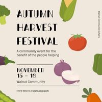 food, fruit, event, Simple Autumn Harvest Festival Instagram Post Template