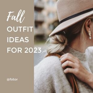autumn style, fall outfit, fall, Autumn fashion sweater idea Instagram Post Template
