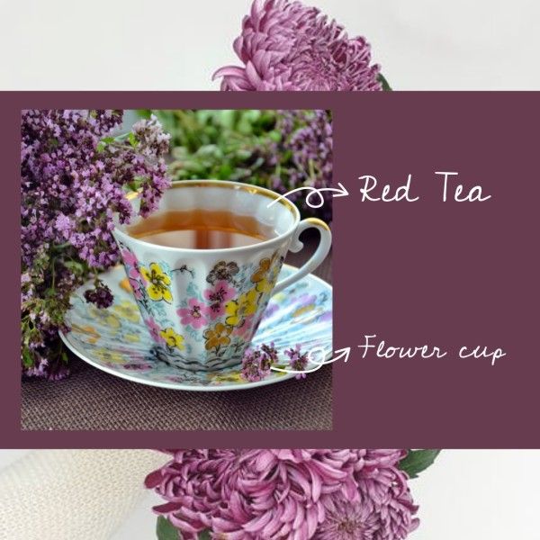 紫色英国茶饮料品牌帖子 Instagram帖子