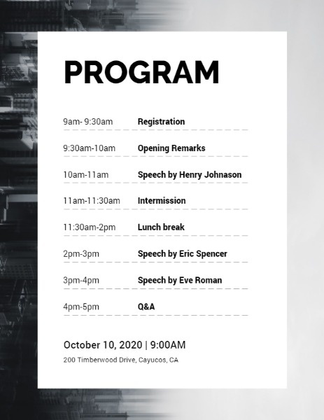 Online Architecture Conference Event Flow Program Template Fotor Design Maker