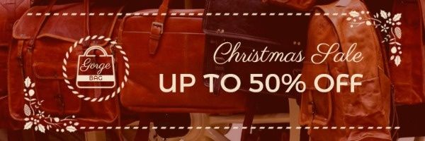 christmas, sale, discount, Orange Fashion Bag Store Banner Twitter Cover Template