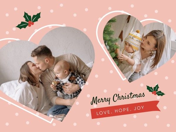 family, photo, photo collage, Christmas Collage Card Template