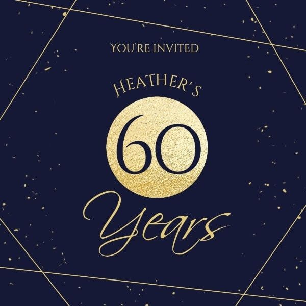 anniversary, dinner, gathering, Heather's 60th Birthday Party Instagram Post Template