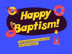 thanks, party, life, Blue Happy Baptism  Card Template