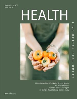 food, healthy, photo, Green Health Review Magazine Cover Template