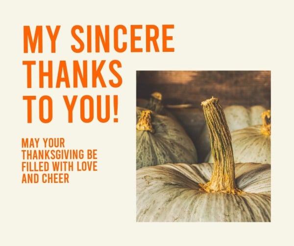 Sincere Thanksgiving Post Facebook Post