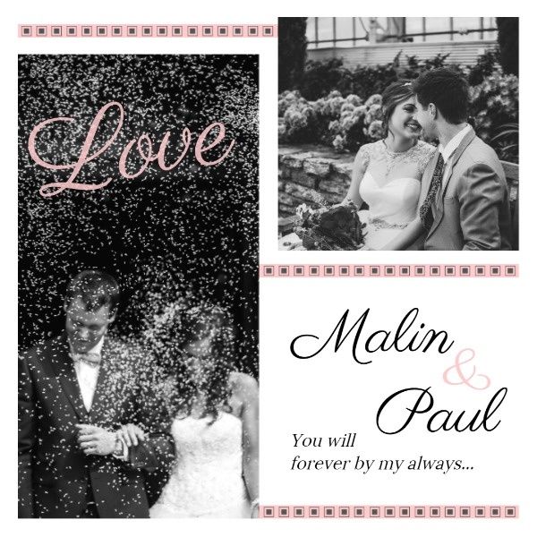 Simple Wedding Ceremony Collage Design Instagram Post