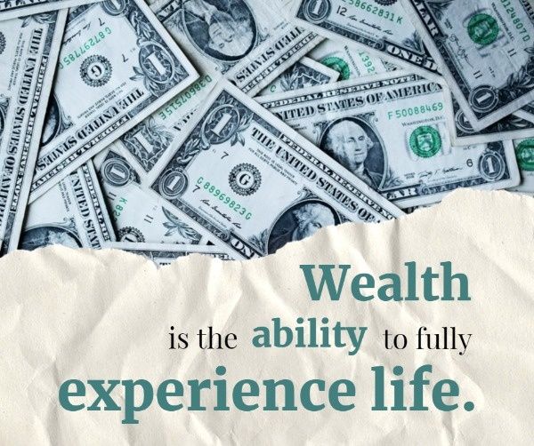 experience, life, currency, Wealth Quote Facebook Post Template