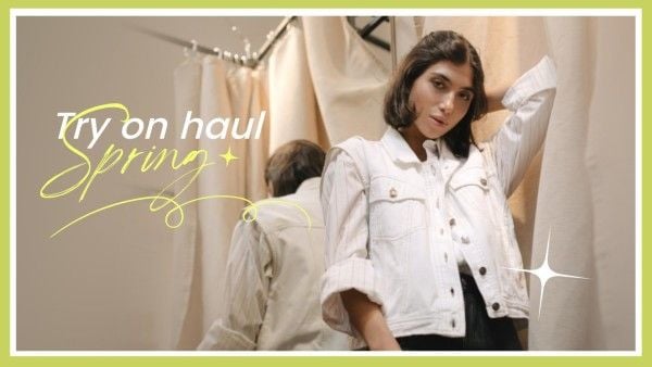 simple, woman, Beige Clean Spring Fashion Trends Try On Haul Youtube Thumbnail Template