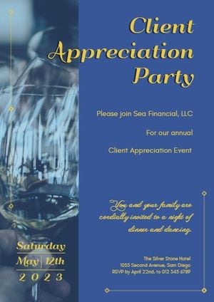 company, commercial, parties, Official Client Appreciation Party Invitation Template