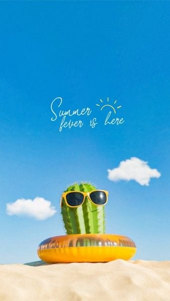 vacation, sea, beach, Blue Cute Minimal Summer Holiday Mobile Wallpaper Template