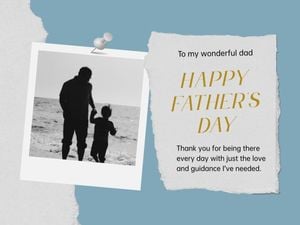 dad, greeting, thank you, Blue And Gray Retro Father's Day Collage Card Template