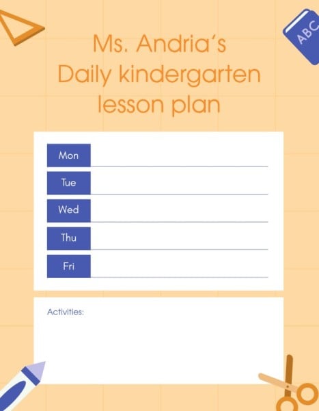 Yellow Background Lesson Plan Lesson Plan