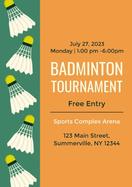 Badminton Tournament Poster Poster